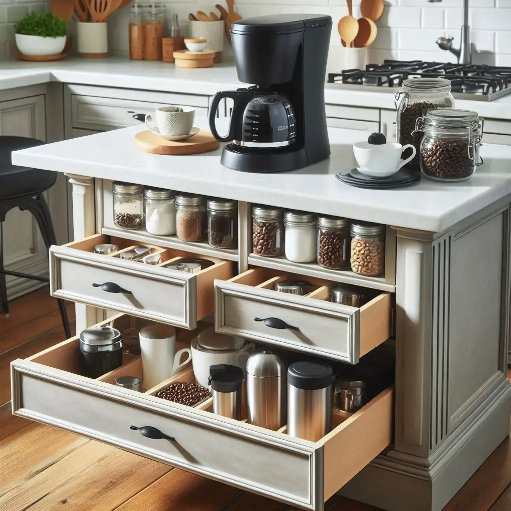 18 Smart Coffee Bar Ideas with Hidden Storage to Keep Your Space Clutter-Free 9 18 Smart Coffee Bar Ideas with Hidden Storage to Keep Your Space Clutter-Free