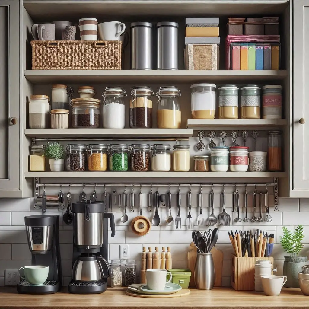 19 Creative Coffee Bar Cabinet Ideas to Organize Your Morning Routine 9 19 Creative Coffee Bar Cabinet Ideas to Organize Your Morning Routine