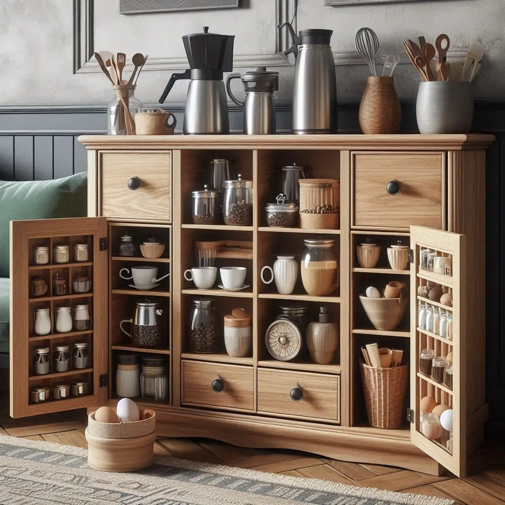 18 Smart Coffee Bar Ideas with Hidden Storage to Keep Your Space Clutter-Free 15 18 Smart Coffee Bar Ideas with Hidden Storage to Keep Your Space Clutter-Free
