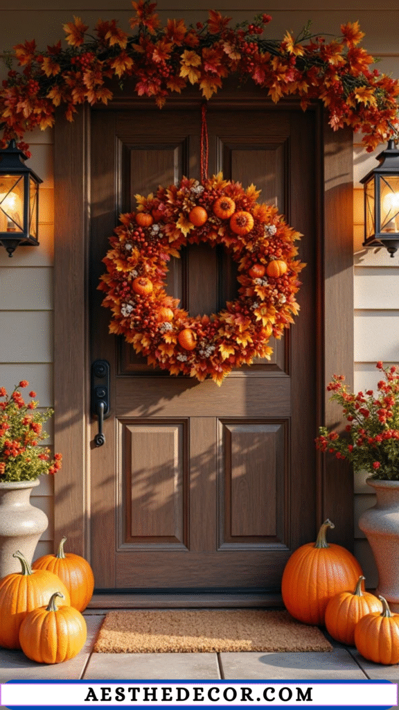 15 Cozy Fall Entryway Decor Ideas to Welcome the Season 2 Autumn Wreaths for Doors
