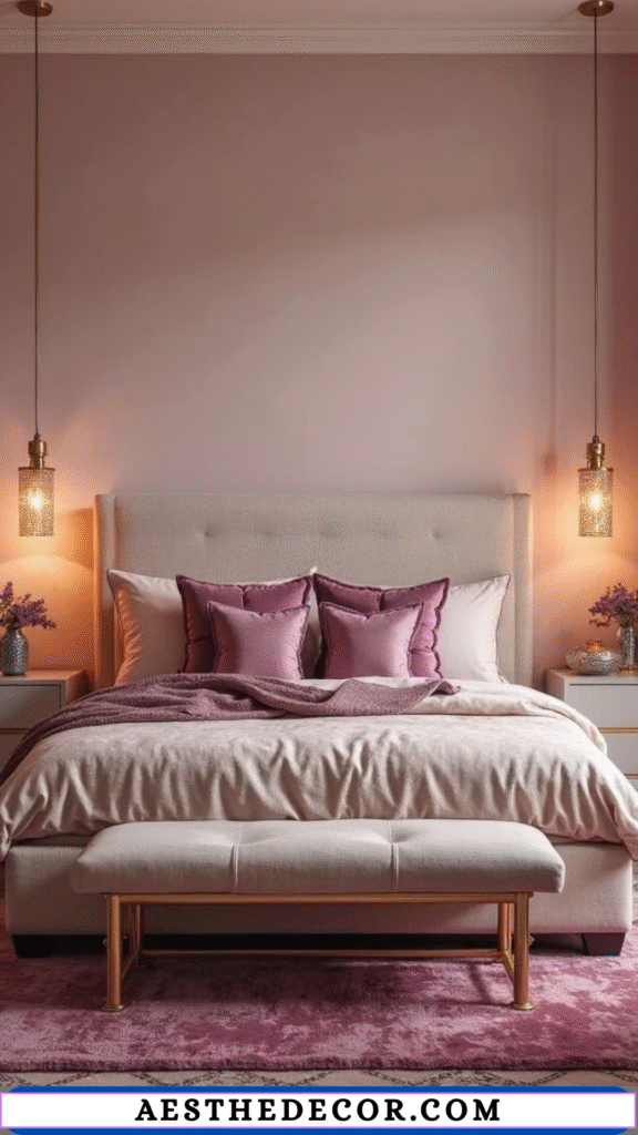 20 Modern Master Bedroom Color Combinations You’ll Love 20 Blush Pink & Plum