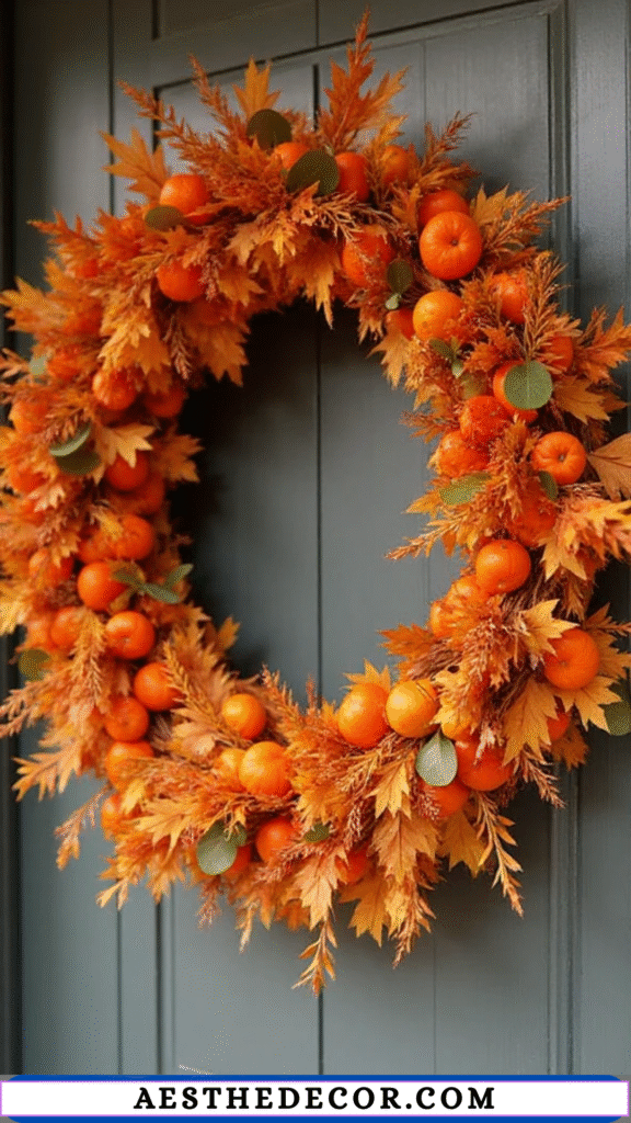 17 Spooky and Fun Halloween Dollar Tree Wreath Ideas 31 Budget Pumpkin Garland Wreath