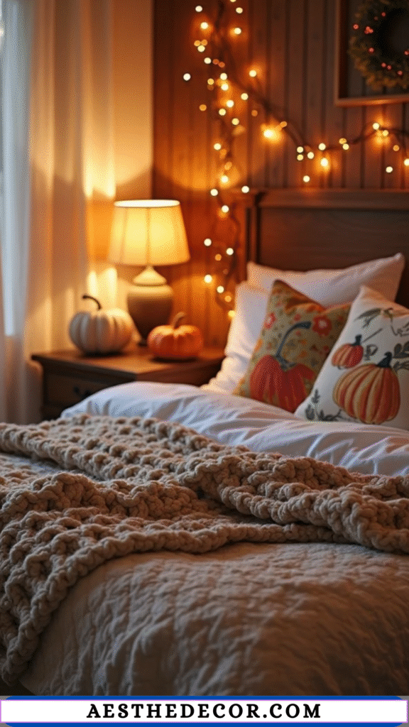 17 Creative Fall Decor for Bedroom DIY Ideas 12 Chunky Knit Blankets