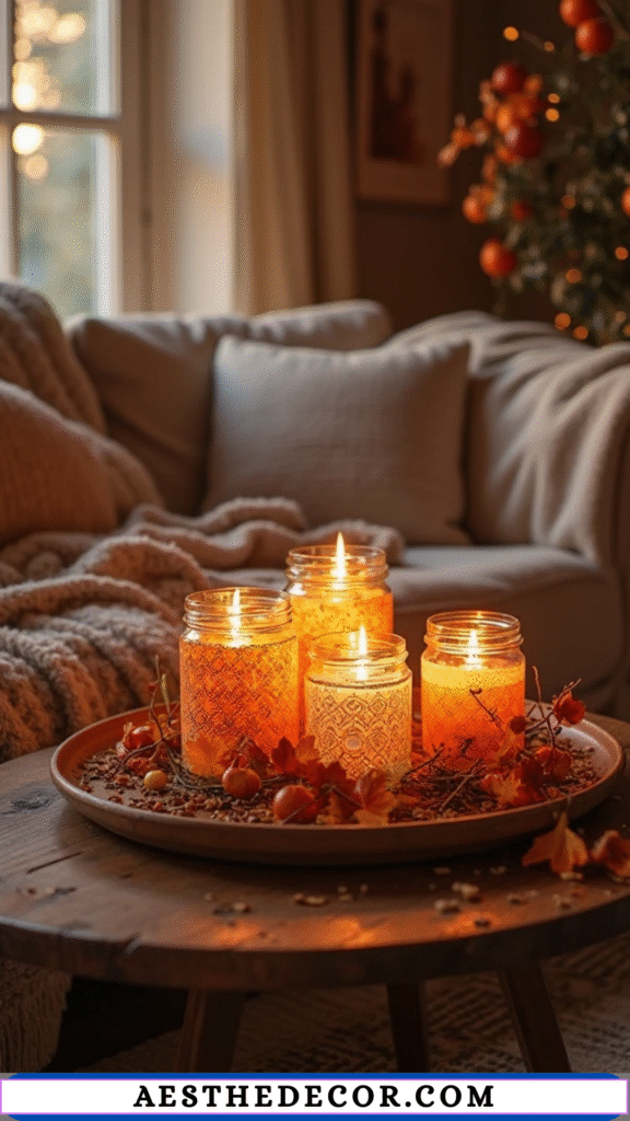 19 Fall Living Room Decor Ideas for a Cozy Home 9 DIY Candle Holders