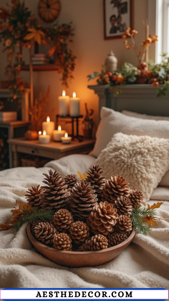 17 Creative Fall Decor for Bedroom DIY Ideas 22 DIY Pinecone Decor