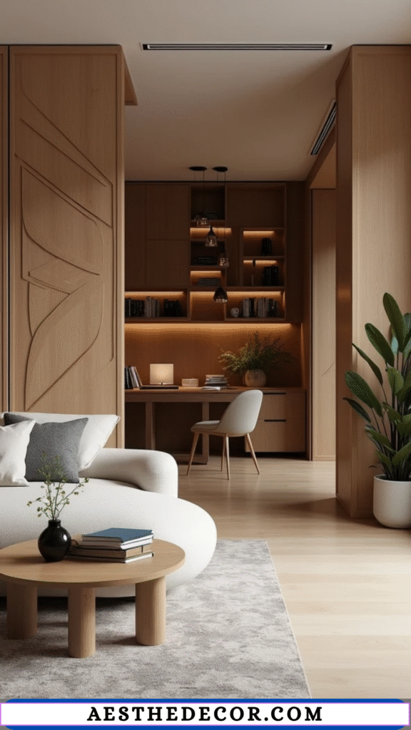 16 Home Office in Living Room Divider Ideas You’ll Love 17 Decorative Wall Panels