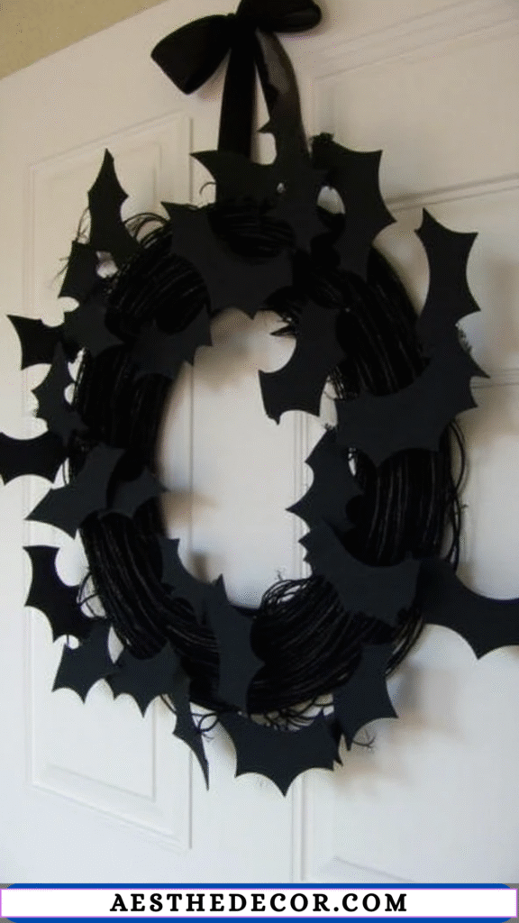 17 Spooky and Fun Halloween Dollar Tree Wreath Ideas 23 Dollar Tree Bat Wreath