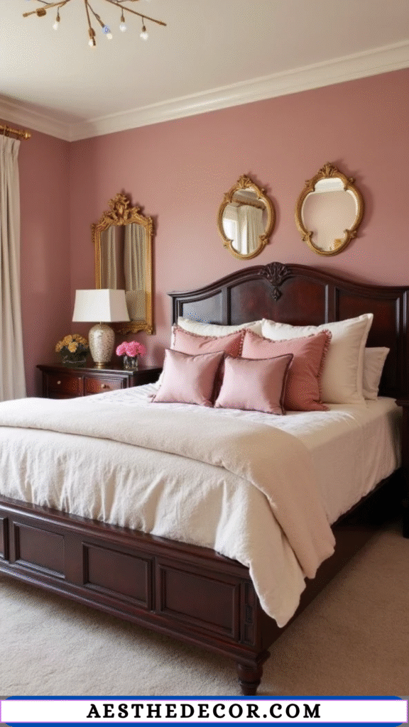 20 Modern Master Bedroom Color Combinations You’ll Love 10 Dusty Rose & Mahogany