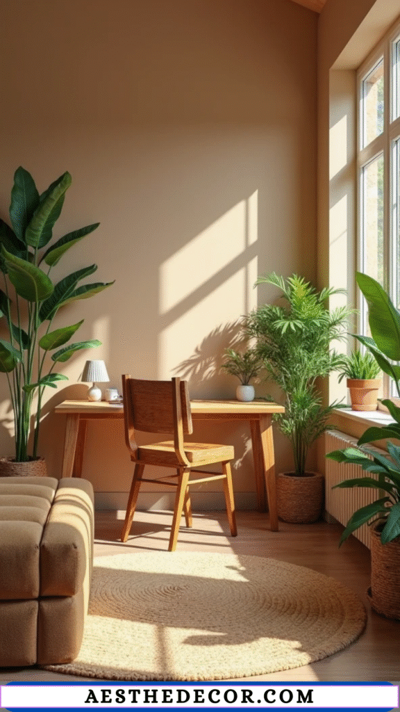 24 Minimalist Living Room Office Combo Ideas 12 Earth Tones