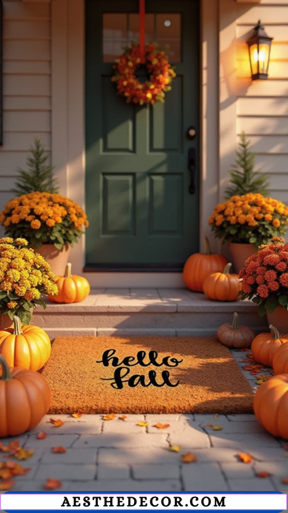 15 Cozy Fall Entryway Decor Ideas to Welcome the Season 19 Fall Doormats