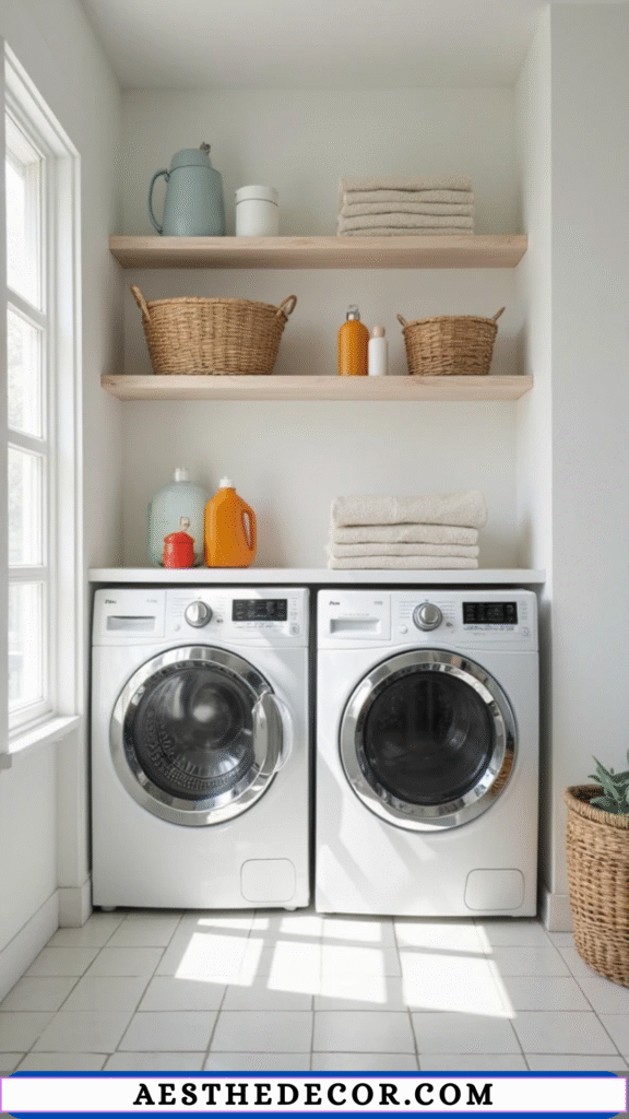 Floating Shelves Above Washer