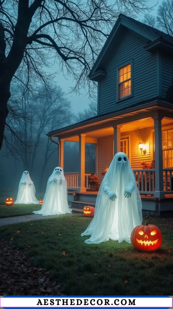 16 Spooky Halloween Lighting Ideas for Every Space 15 Glowing Ghost Figures