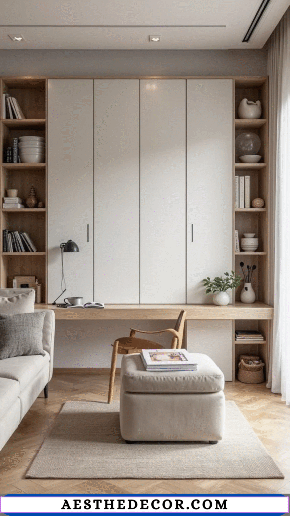 24 Minimalist Living Room Office Combo Ideas 25 Hidden Storage
