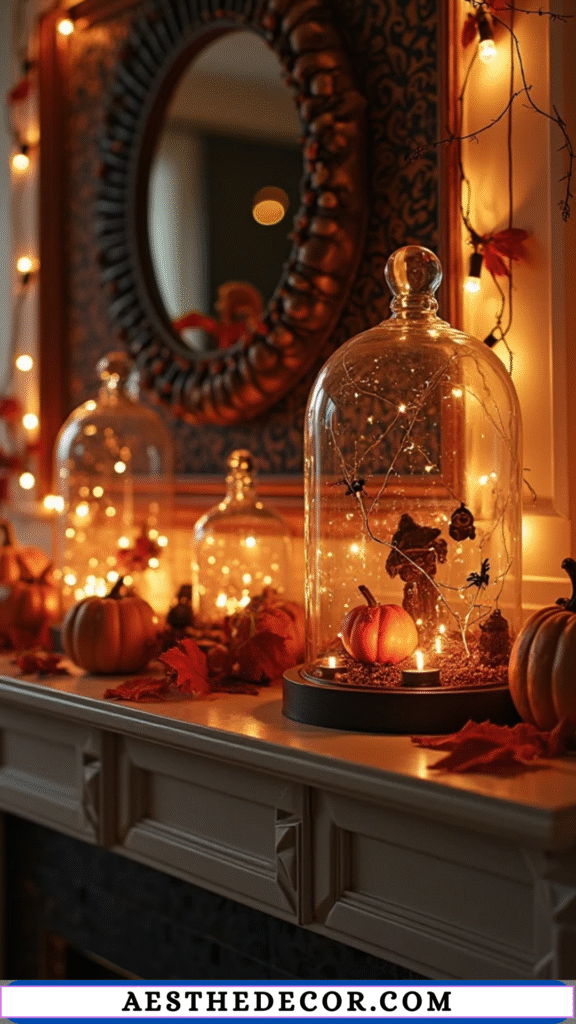 16 Halloween Mantel Decor Ideas for Every Style 7 LED String Lights for Mantel