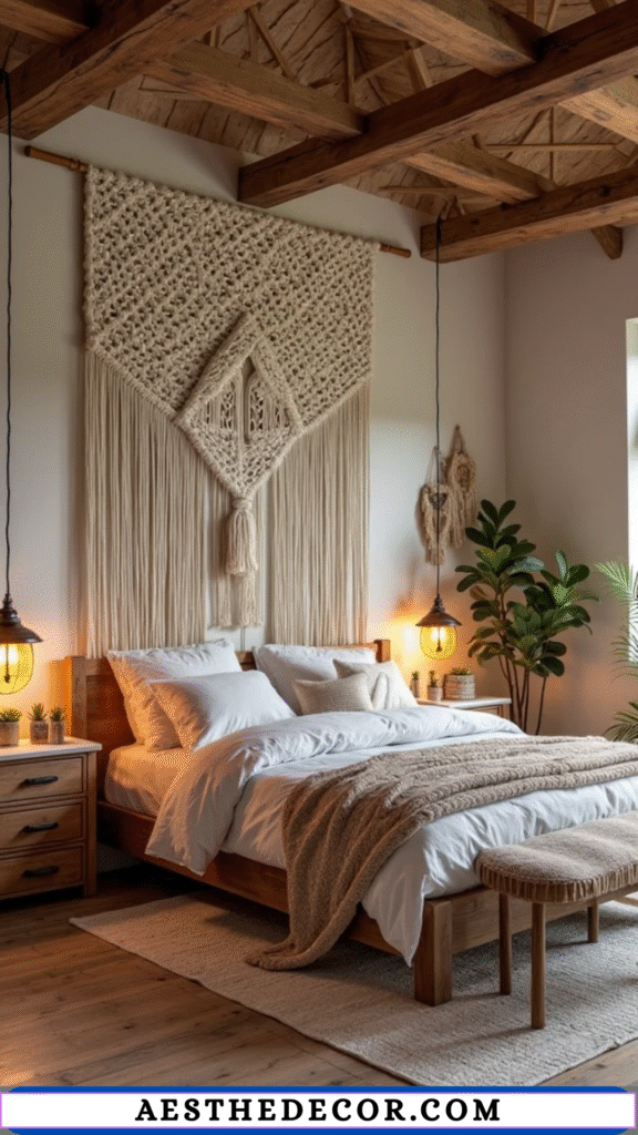 15 Cozy Fall Farmhouse Bedroom Decor Ideas 10 Macrame Wall Hangings