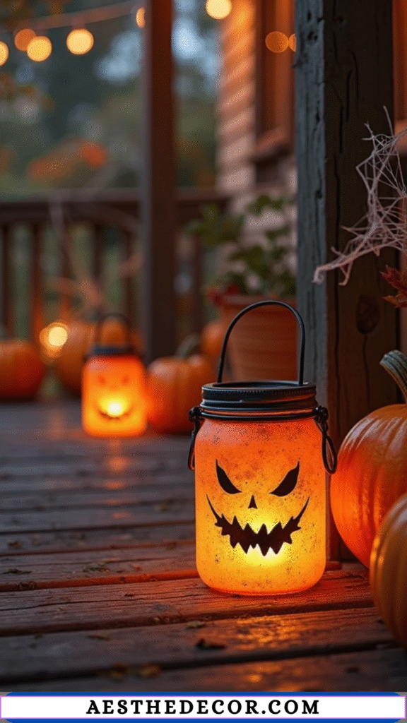 16 Spooky Halloween Lighting Ideas for Every Space 19 Mason Jar Lanterns