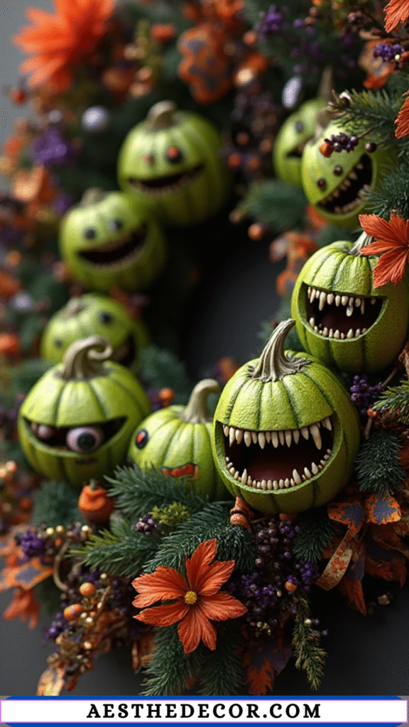 Monster Face Pumpkins 