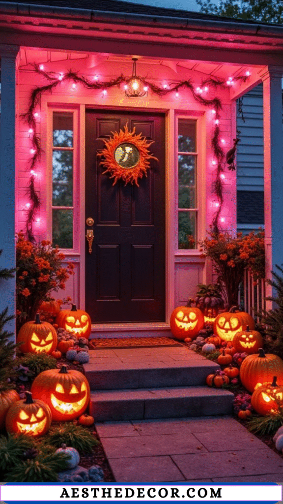 16 Spooky Halloween Lighting Ideas for Every Space 31 Pink Halloween String Lights