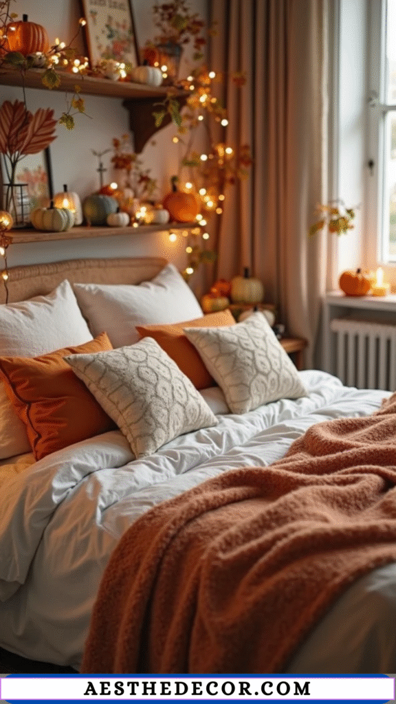 17 Creative Fall Decor for Bedroom DIY Ideas 14 Pumpkin Decor Accents