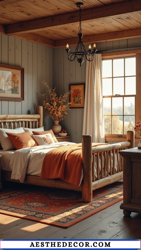 15 Cozy Fall Farmhouse Bedroom Decor Ideas 4 Rustic Wooden Furniture