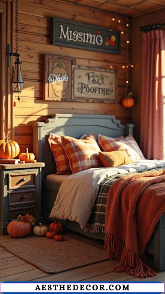 17 Creative Fall Decor for Bedroom DIY Ideas 7 Rustic Wooden Signs