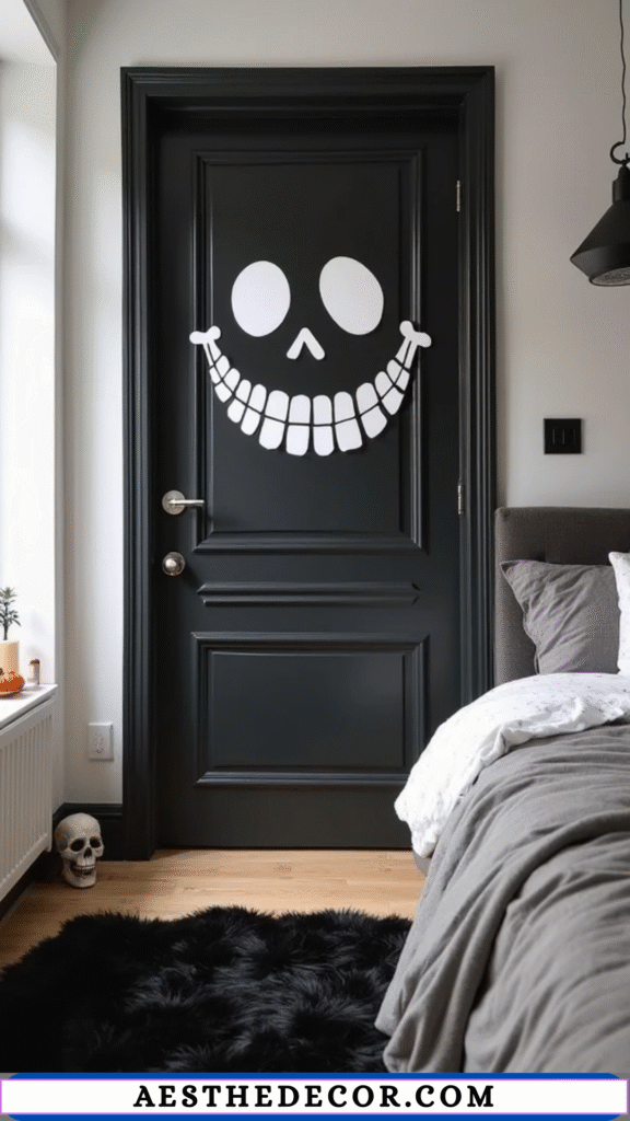16 Creative DIY Halloween Bedroom Door Ideas for Kids 9 Skeleton Door