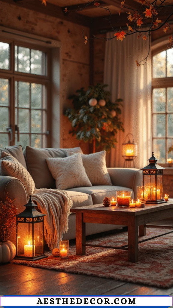 19 Fall Living Room Decor Ideas for a Cozy Home 17 Soft Lighting