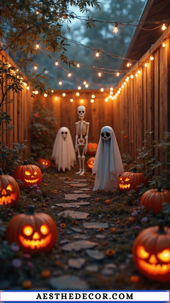 16 Spooky Halloween Lighting Ideas for Every Space 21 String Light Spider Webs