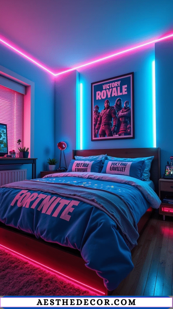 16 Easy Gamer Theme Bedroom Ideas Every Kid Will Love 10 Victory Royale Wall Art