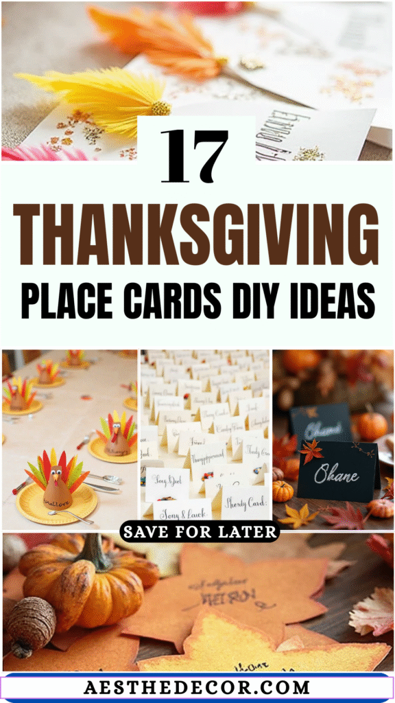 17+ Thanksgiving Place Cards DIY Ideas