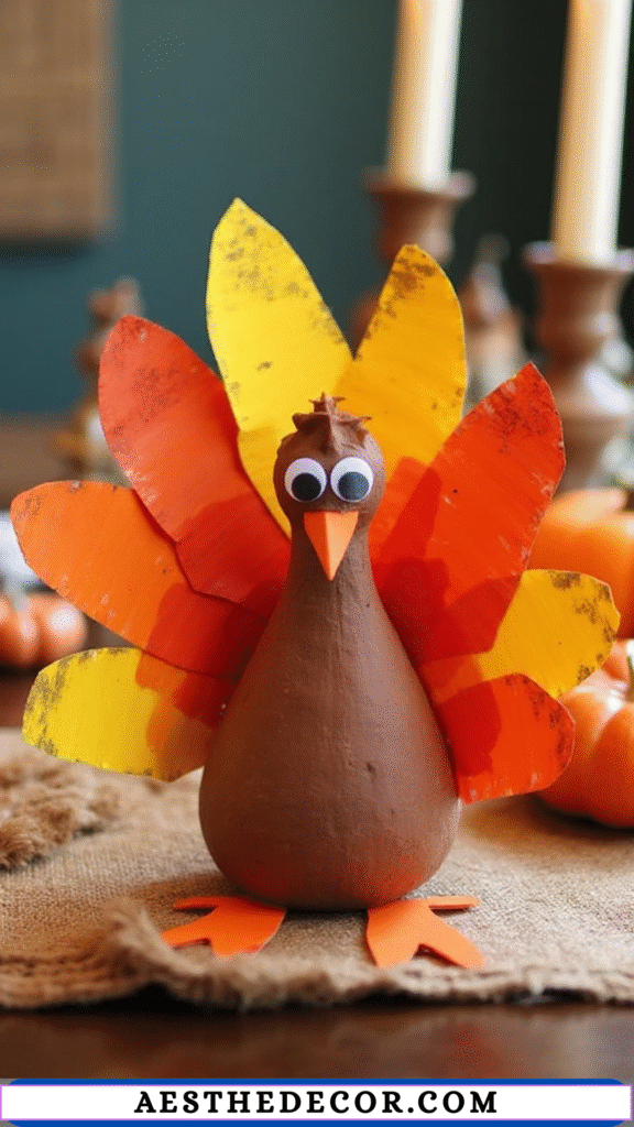 18 DIY Thanksgiving Centerpieces for Table You Can Easily Create Yourself 11 Handprint Turkey Centerpiece
