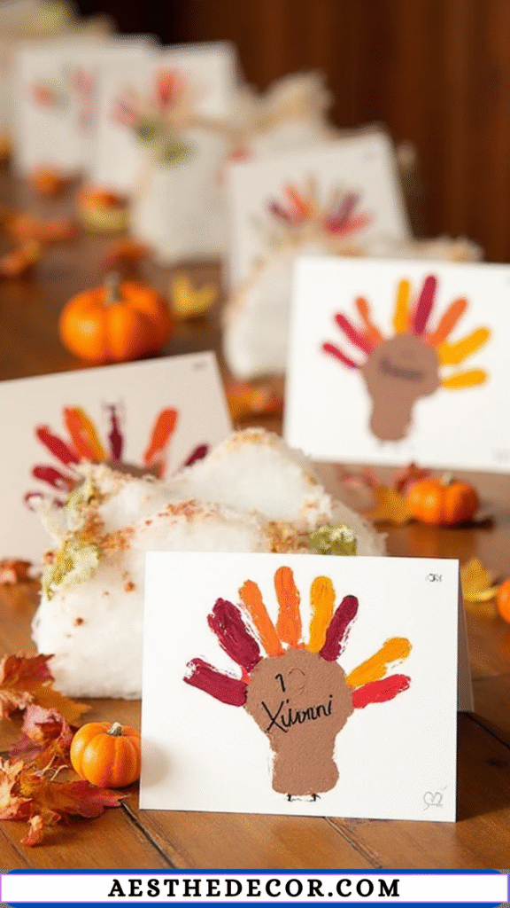 Handprint Turkey Place Cards