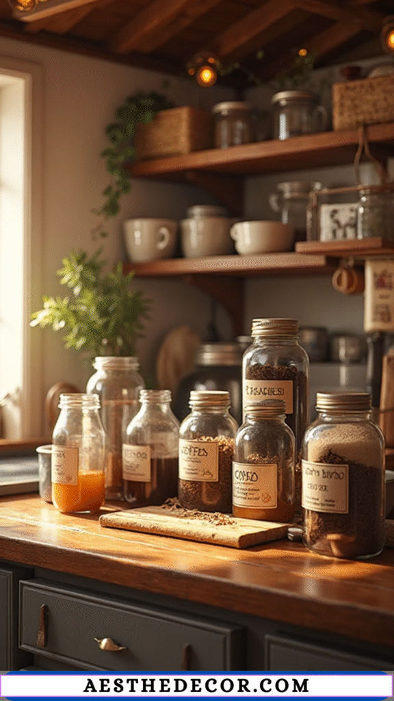 20 Amazing Coffee Bar Ideas for Small Apartments 4 Mason Jar Storage Ideas