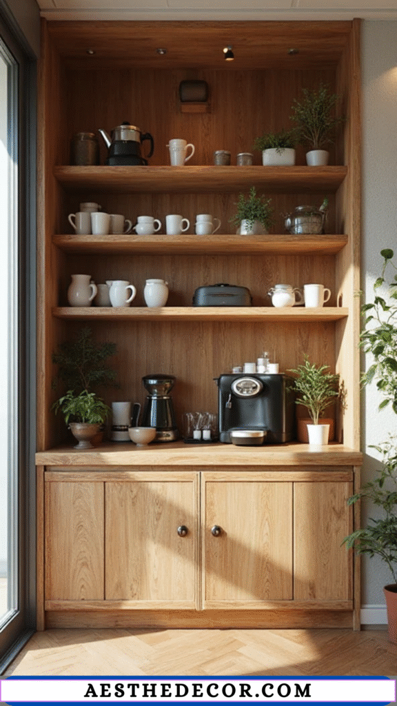 20 Amazing Coffee Bar Ideas for Small Apartments 22 Multi-Level Shelves