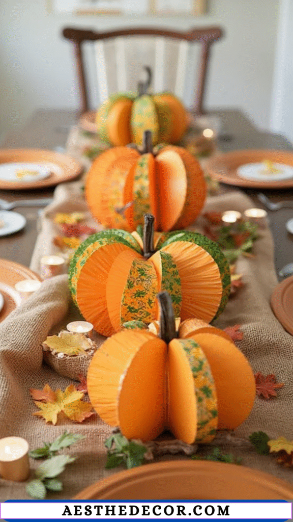18 DIY Thanksgiving Centerpieces for Table You Can Easily Create Yourself 17 Paper Pumpkin Crafts