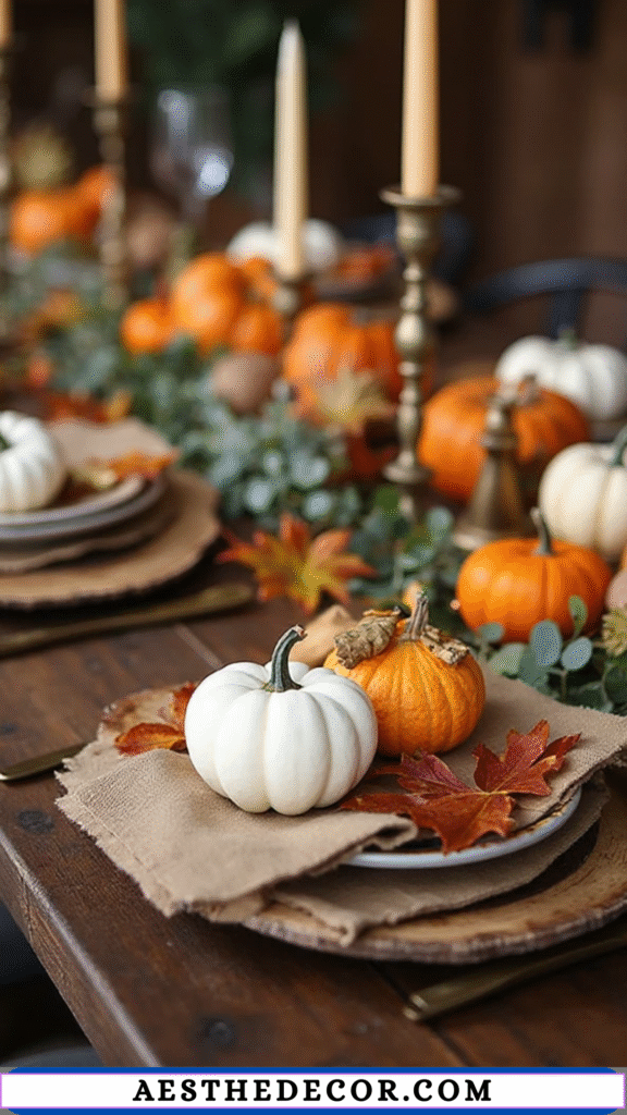 Pumpkin and Greenery Touches