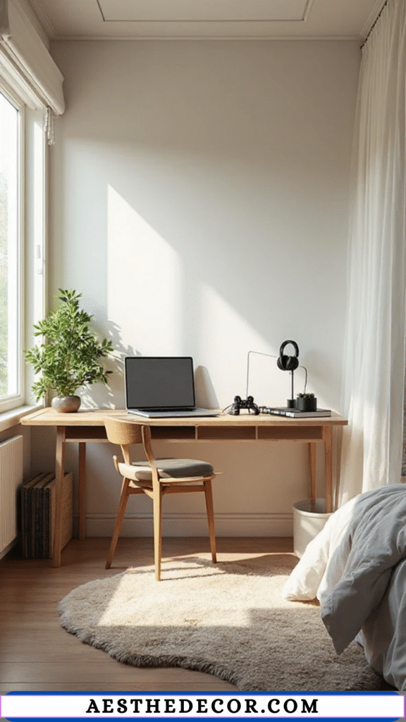 16 Minimalist Gamer Bedroom Ideas for Teens 11 Simple Desk Setup