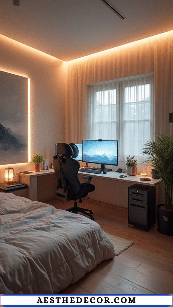 16 Minimalist Gamer Bedroom Ideas for Teens 5 Smart Lighting Ideas