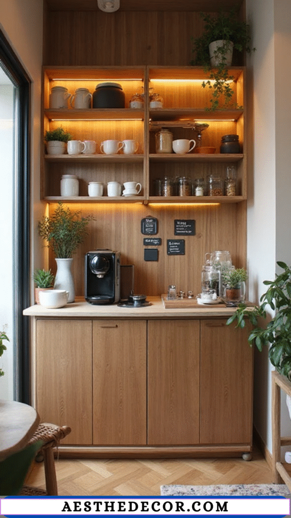 20 Amazing Coffee Bar Ideas for Small Apartments 8 Use Vertical Shelving