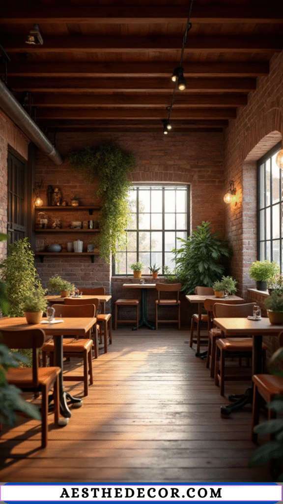 16 Cozy Coffee Shop Ideas for Stylish, Small, and Inviting Spaces 10 Exposed Beams and Bricks