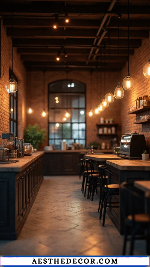 16 Cozy Coffee Shop Ideas for Stylish, Small, and Inviting Spaces 12 Industrial Lighting Fixtures