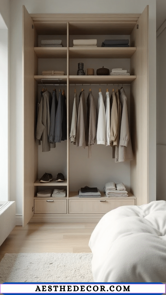 20 Minimalist Bedroom Decor Ideas for Men to Transform Your Space Today 16 Open Wardrobe Design