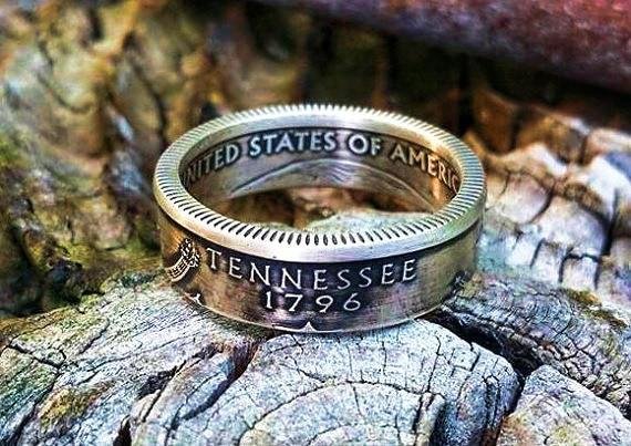 Silver State Quarter Coin Ring 1 Silver State Quarter Coin Ring