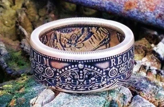 Victoria Sterling Silver British Half Crown Coin Ring 1 Victoria Sterling Silver British Half Crown Coin Ring