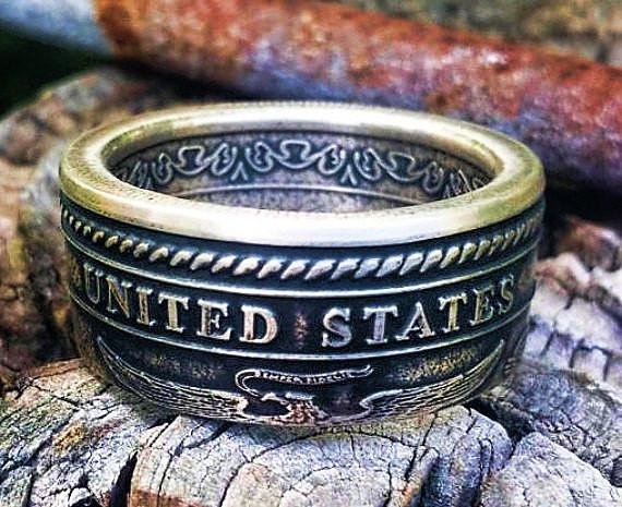 Semper Fidelis U.S. Marine Corps Silver Coin Ring 1 Semper Fidelis U.S. Marine Corps Silver Coin Ring